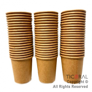 VASO CHICO 5,5 CM ALTO - POLIPAPEL KRAFT LISO X 60 UNIDADES